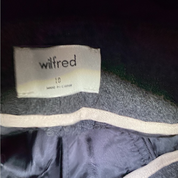 Wilfred Aritzia Jallade Pant Grey Tweed Belted Trouser Wool 10 - Picture 7 of 11